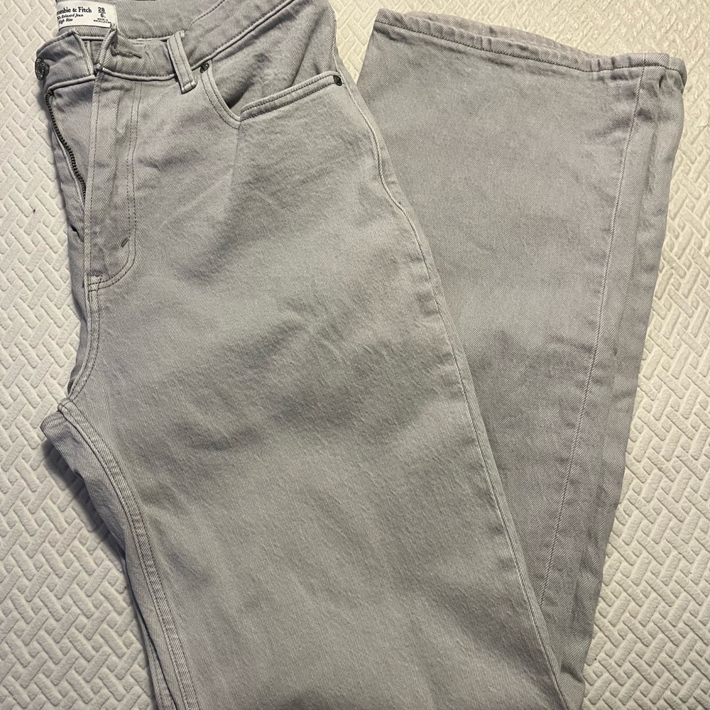 Abercrombie & Fitch Light Gray High Rise Jeans